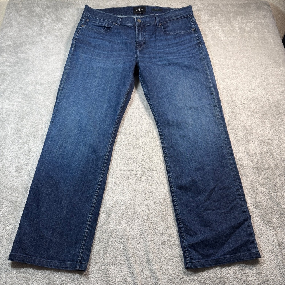 7 For All Mankind Austyn Jeans Mens 38 Blue Relaxed Straight Leg Japanese Fabric